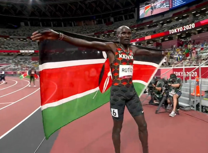 奥运金牌-男子800米肯尼亚选手克里尔1分钟45秒06夺金