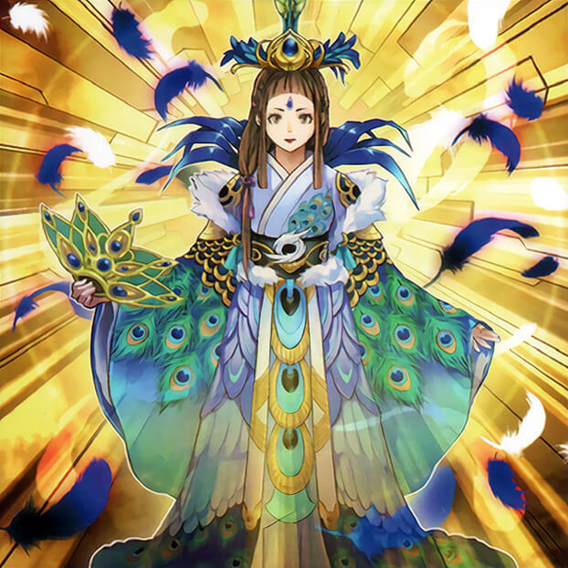 "灵魂鸟神-彦孔雀"互为情侣关系的是"灵魂鸟神-姬孔雀",同样也是身穿