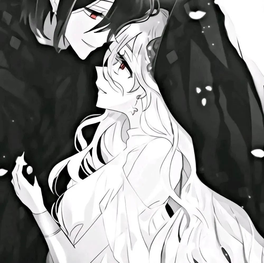 动漫头像丧系情侣头像黑白甜酷情头