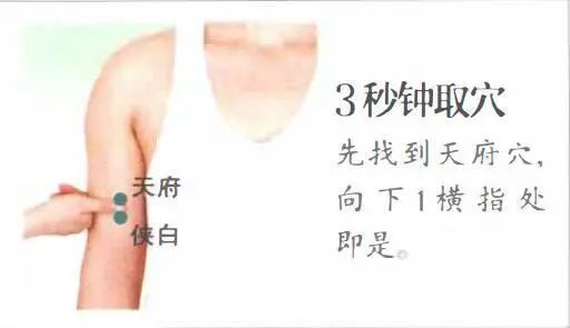 【取位方法】 坐位或卧位,在天府下1寸,肱二头肌桡侧缘取穴.