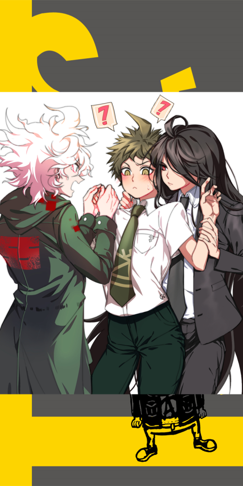 弹丸论破狛枝凪斗x神座出流x日向创三人组动漫全面屏壁纸