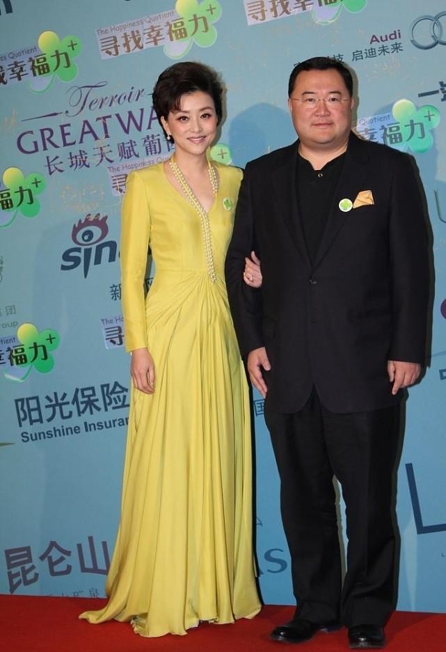 杨澜和丈夫携手同框一袭淡黄长裙也不显轻浮优雅气质太出众了