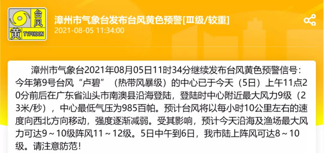 台风"卢碧"登陆后漳州还是有8-10级阵风