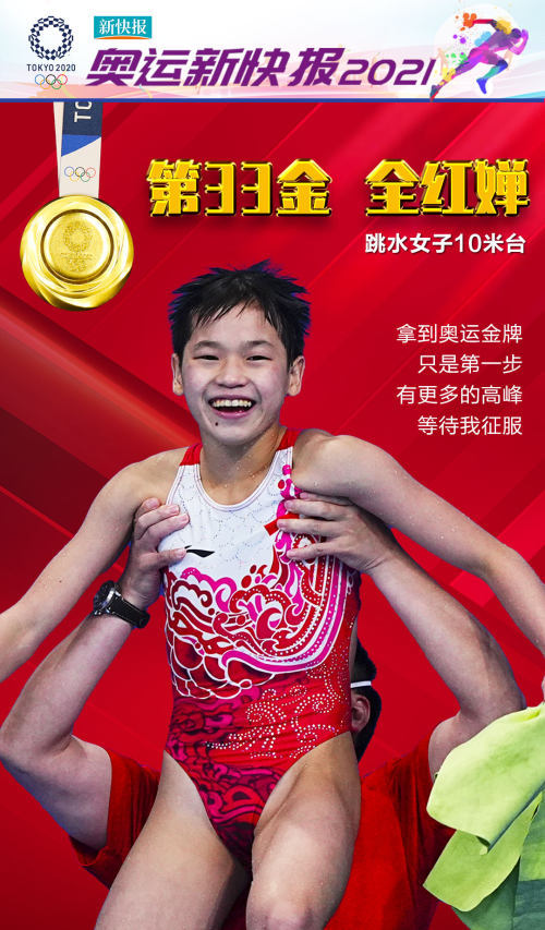 奥运快报第33金全红婵女子10米跳台夺冠