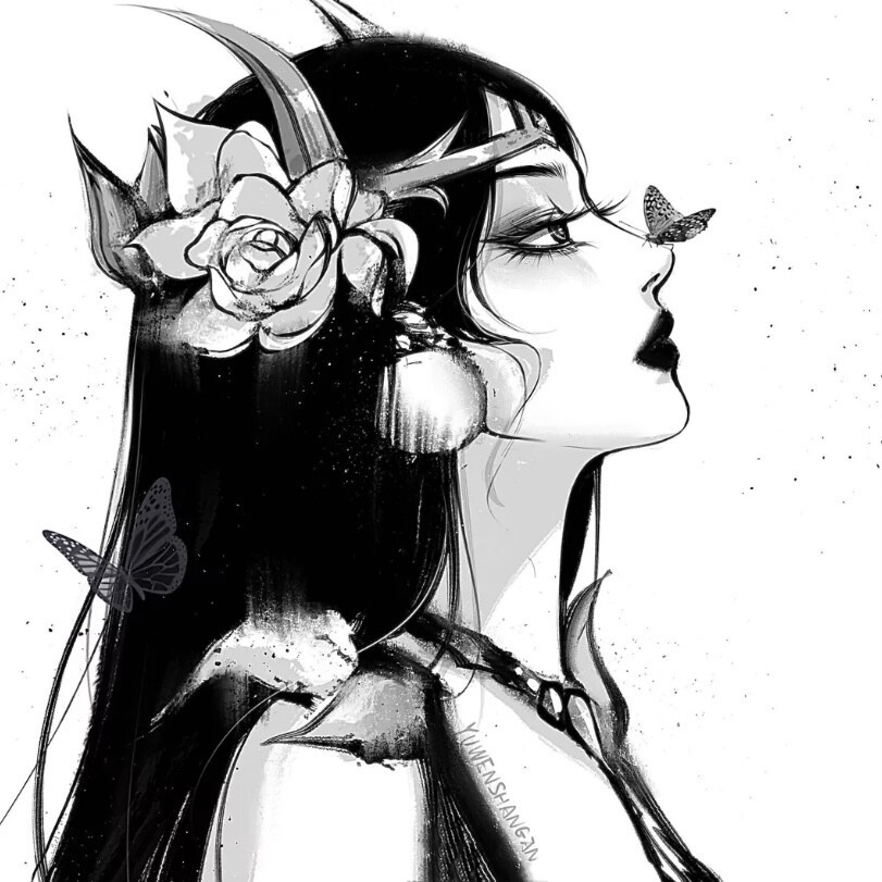 小众一见惊鸿的峡谷黑白女英雄头像