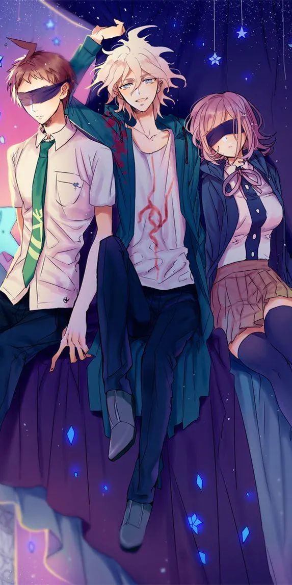 弹丸论破狛枝凪斗x日向创x七海千秋三人组动漫全面屏壁纸