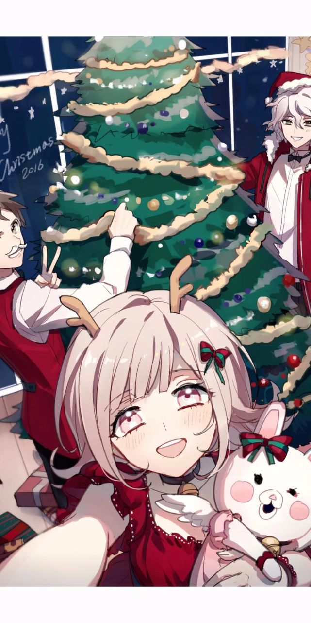 弹丸论破狛枝凪斗x日向创x七海千秋三人组动漫全面屏壁纸