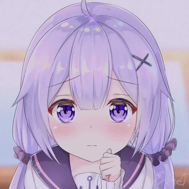 温柔梦幻紫色治愈系女生动漫头像