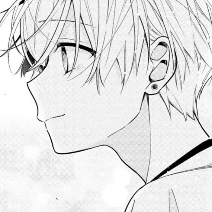 微信头像黑白风动漫男生头像