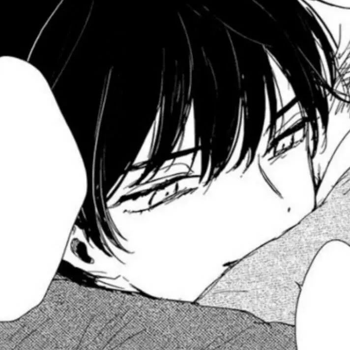 微信头像黑白风动漫男生头像