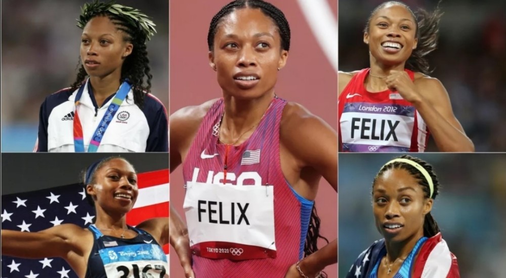 她是美国4x100米和4x400米接力赛的主力军