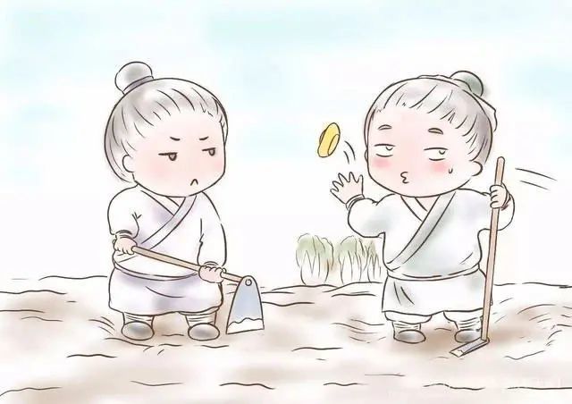 里面记载了一则典故叫管宁割席:"管宁,华歆共园中锄菜,见地有片金.