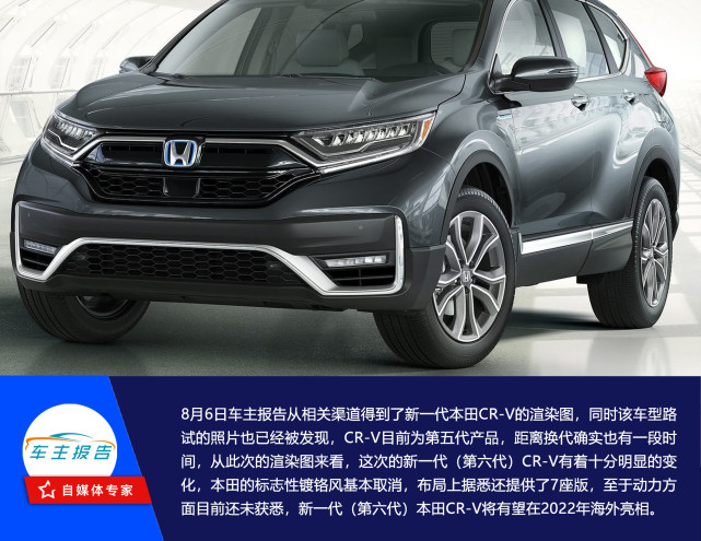 网友发出本田新crv渲染图曝光外观变化明显预计2022年亮相