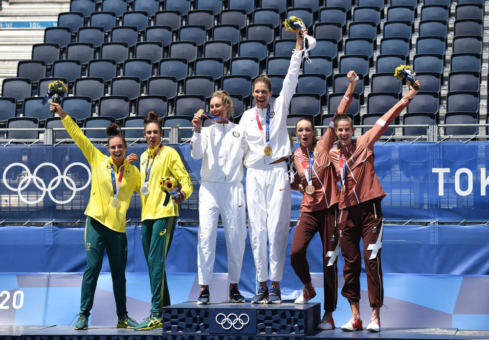 东京奥运会沙滩排球女子金牌赛美国组合夺冠