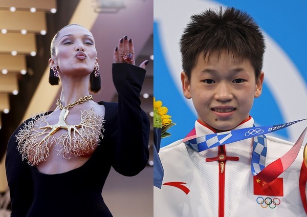 中国14岁跳水小将全红婵在5日的东奥女子10公尺跳台项目中跳出3个满分