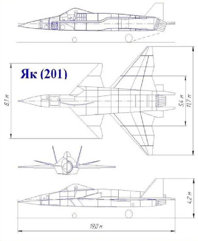 雅克201高度隐身设计可以压制f35b的垂直起降战斗机