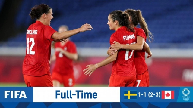 以弱胜强 奥运会女足决赛 加拿大女足点球大战4 3瑞典女足夺冠 腾讯新闻