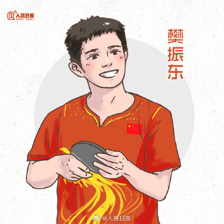 国乒三剑客卡通头像图片