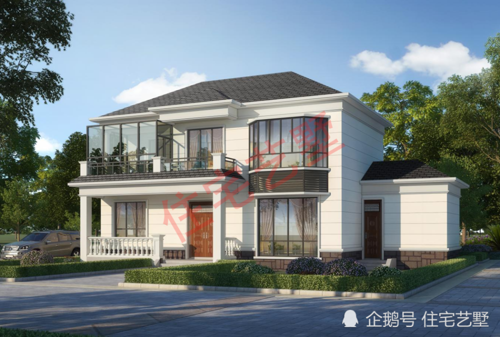 占地120平的农村自建二层别墅外观时尚简约温馨