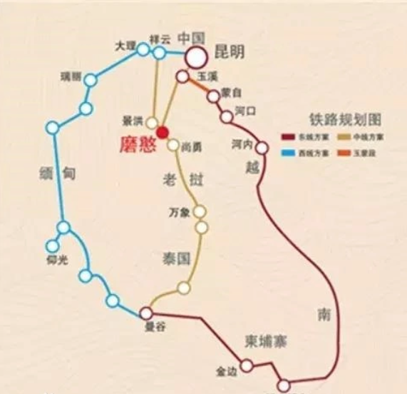 云南打造"国际铁路线,连接老挝,长1000余km,还要建新火车站