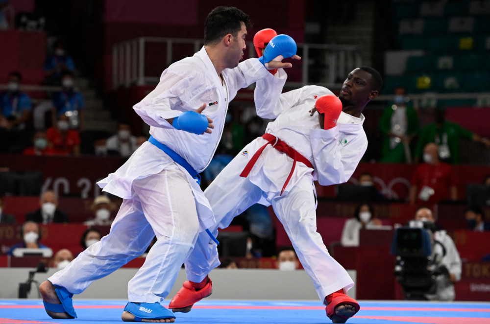 奥运金牌空手道男子75公斤以上级伊朗选手萨贾德判定夺金