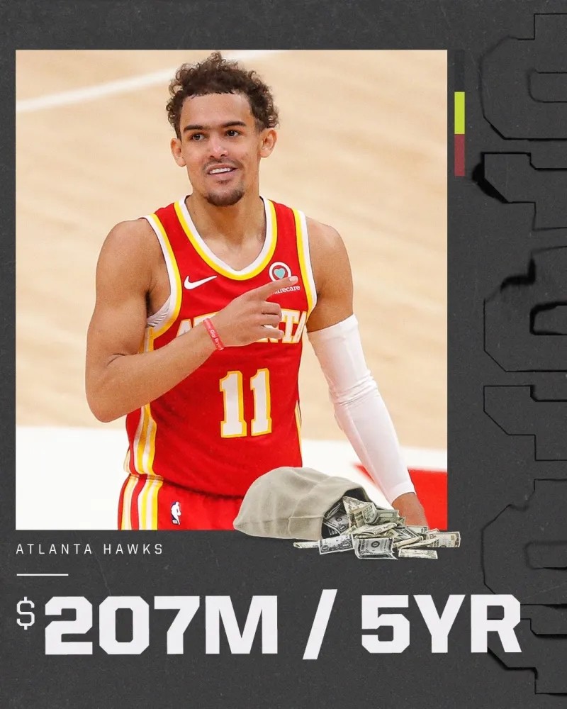 nba 第六位两亿美元先生，特雷杨签大合同，携手东契奇成新绝代双娇？