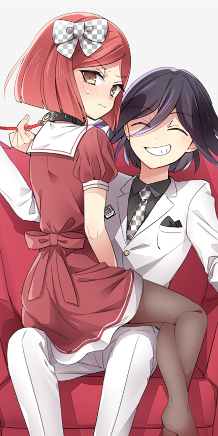 《弹丸论破》王马小吉x梦野秘密子,动漫全面屏cp壁纸分享_腾讯新闻