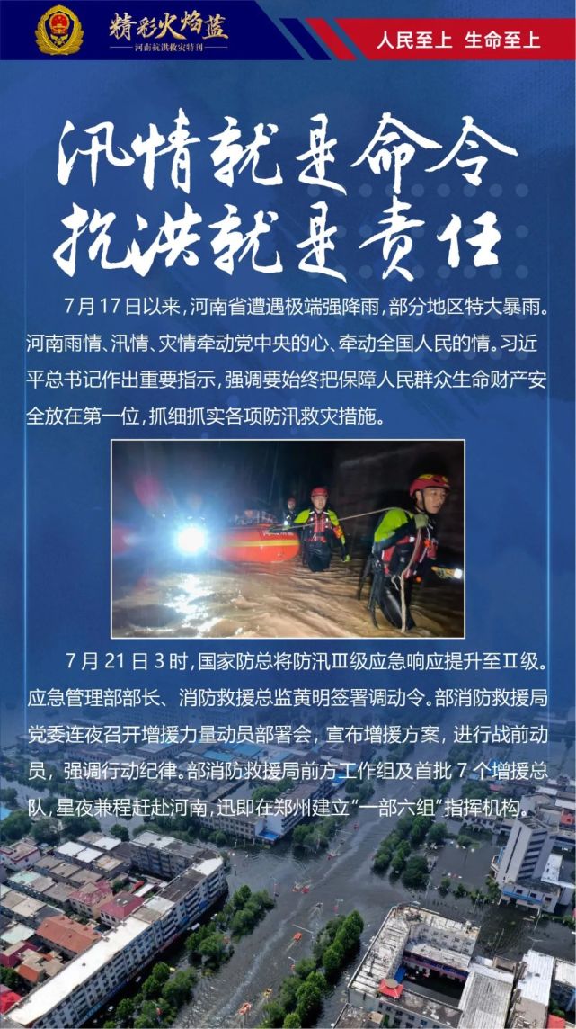 2021年河南抗洪救灾特刊精彩火焰蓝电子杂志