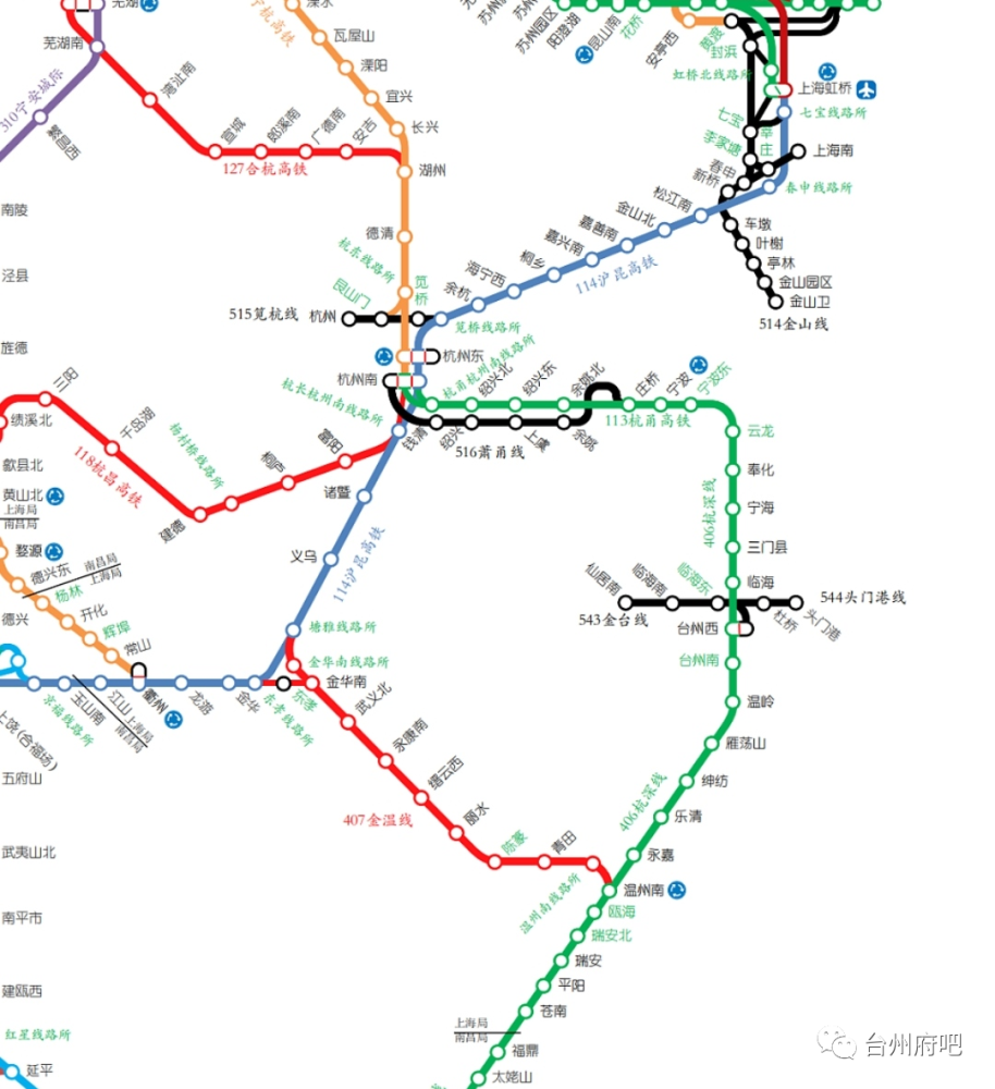 全國鐵路動車組運行線路圖(2021年8月版本)兩處更改涉及台州_騰訊新聞