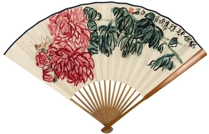 齐白石花鸟扇面赏析