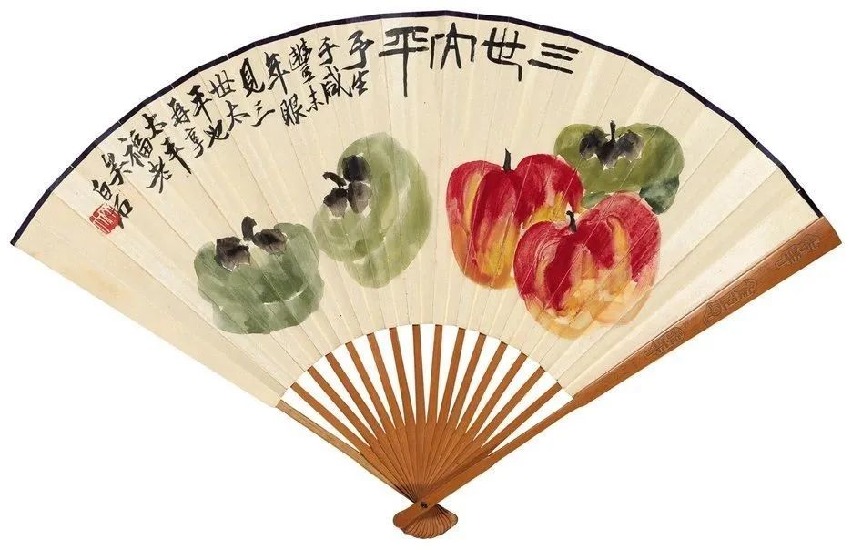 齐白石花鸟扇面赏析