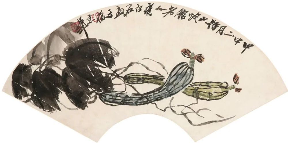 齐白石花鸟扇面赏析