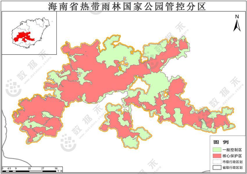 海南热带雨林国家公园管控分区数据