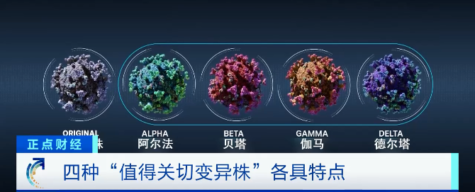 目前,被世卫组织列为 "需要关注" 的变异病毒有 4 个,包括最早在英国