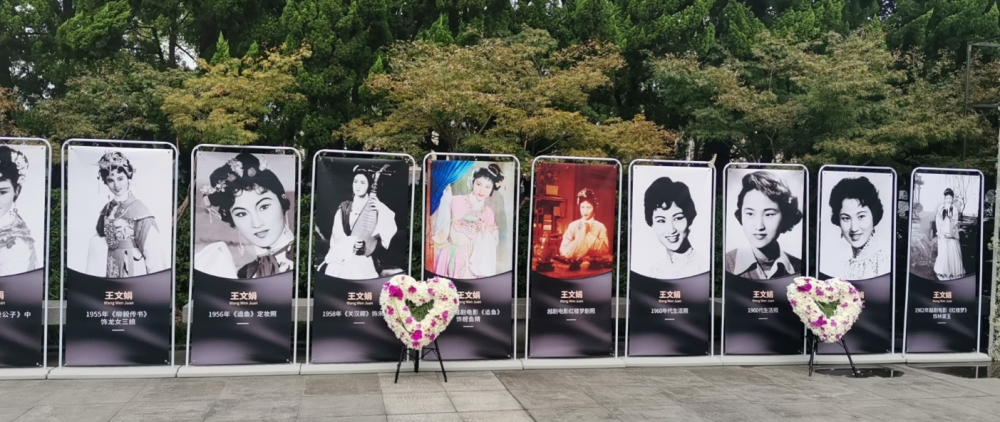 林妹妹王文娟去世市民灵堂外排队目送手拿纸画神色哀伤