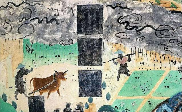 敦煌莫高窟《雨中耕作图》如果真的回到1400多年前的盛唐西周想想感觉