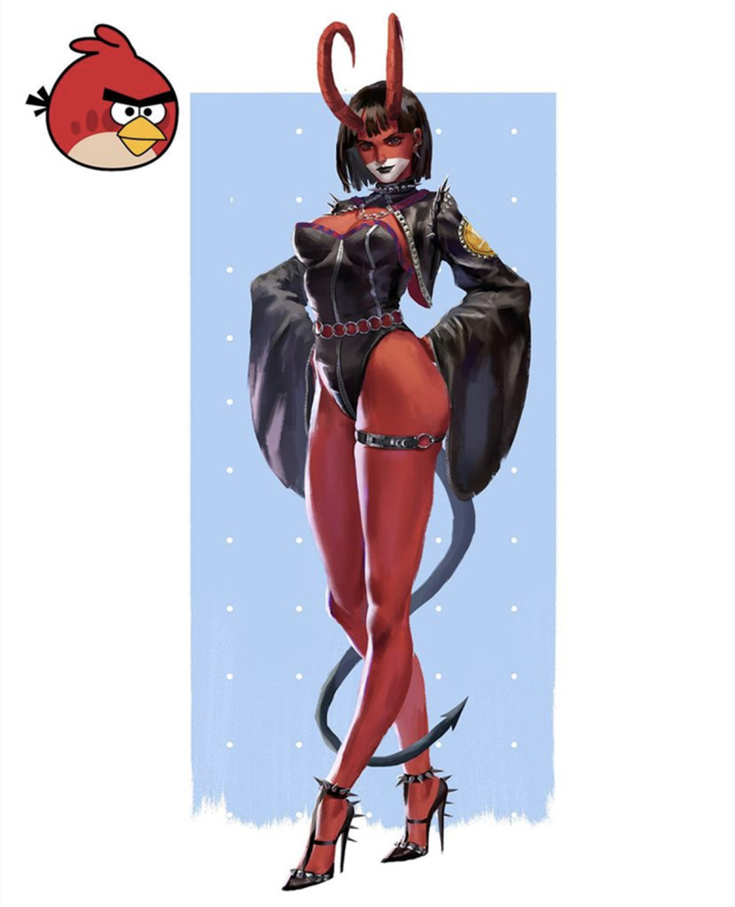 愤怒的小鸟拟人化,除了小绿外其余都是女角色,有点儿羡慕猪猪了