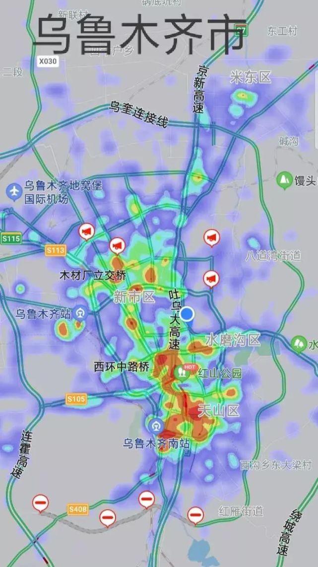 從城市熱力圖看新疆各城市規模:庫爾勒第二大,莎車奇台比市還大