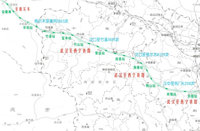 武漢至西寧鐵路英山至竹溪段規劃圖