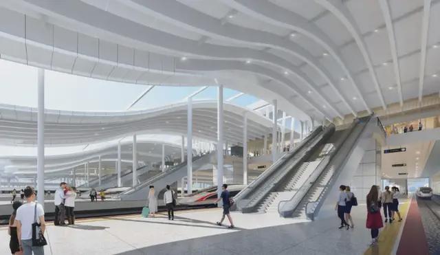 荆门西站概念设计第一名方案,呈现水天一色的自然意象