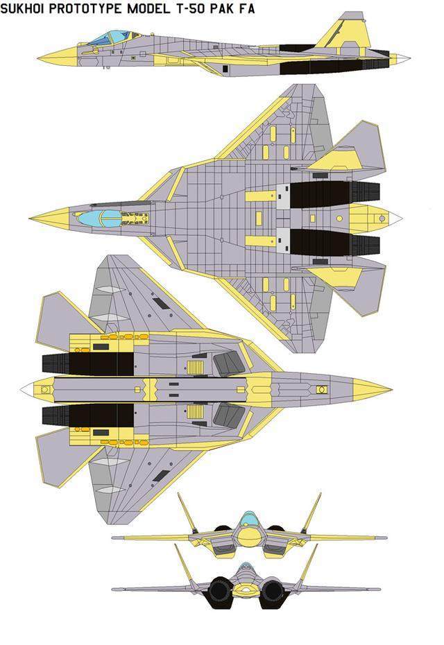 苏57战机三视图图片图片