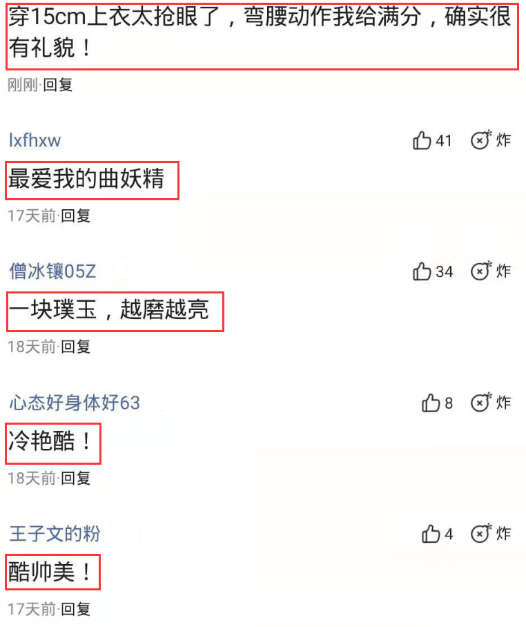 王子文的素质被热议，穿15cm上衣还给观众鞠躬，评论区一片好评