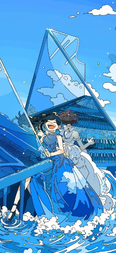 蓝色系壁纸插画壁纸