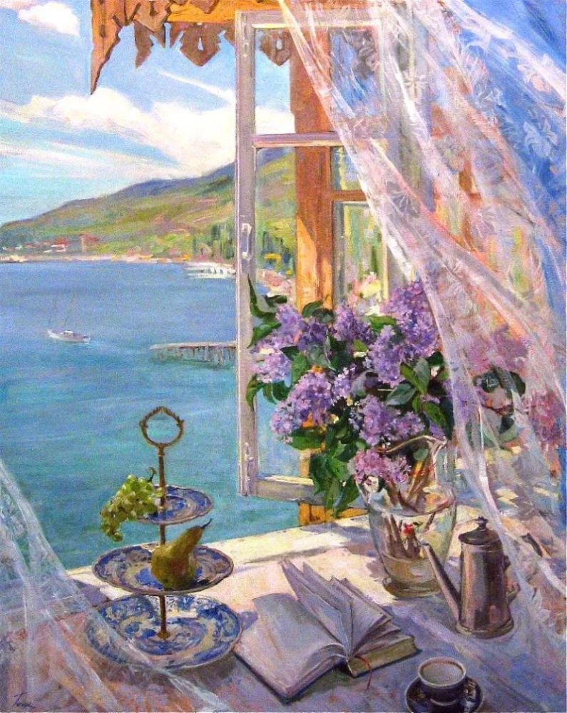 她的油画色彩明亮瑰丽耀眼夺目