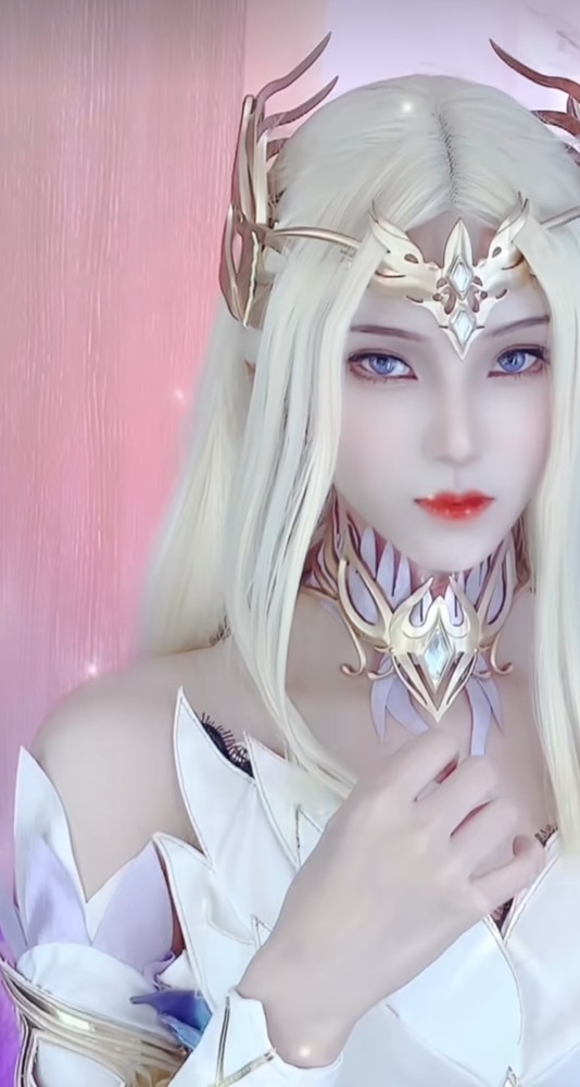 女神再度cos千仞雪,颜值相比上次更精致,近距离美感也十足