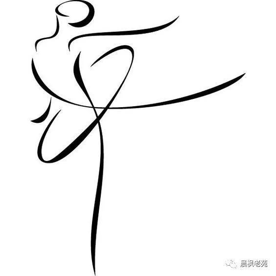 少就是多极简主义女舞者线条画
