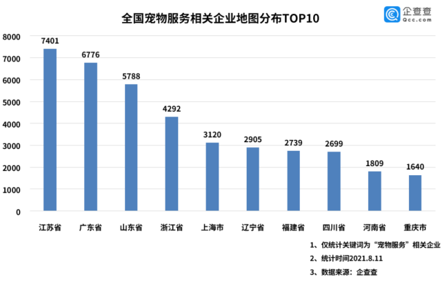 寵物服務企業註冊量暴漲2469江蘇數量全國第一