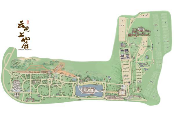 手绘地图 源自云冈石窟责编:袁铭