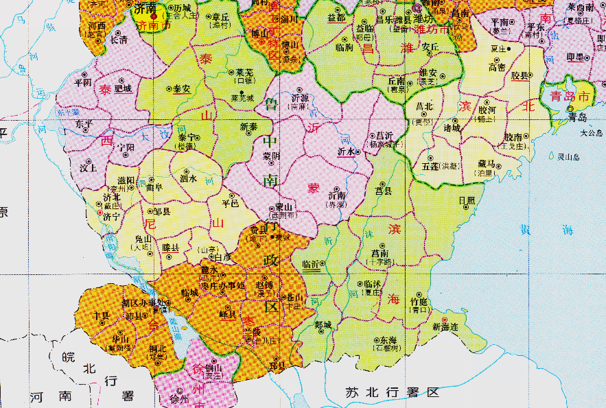 例如濟南市,青島市,棗莊市等等