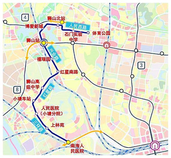 此外,二期线路将延伸至南国桃园.